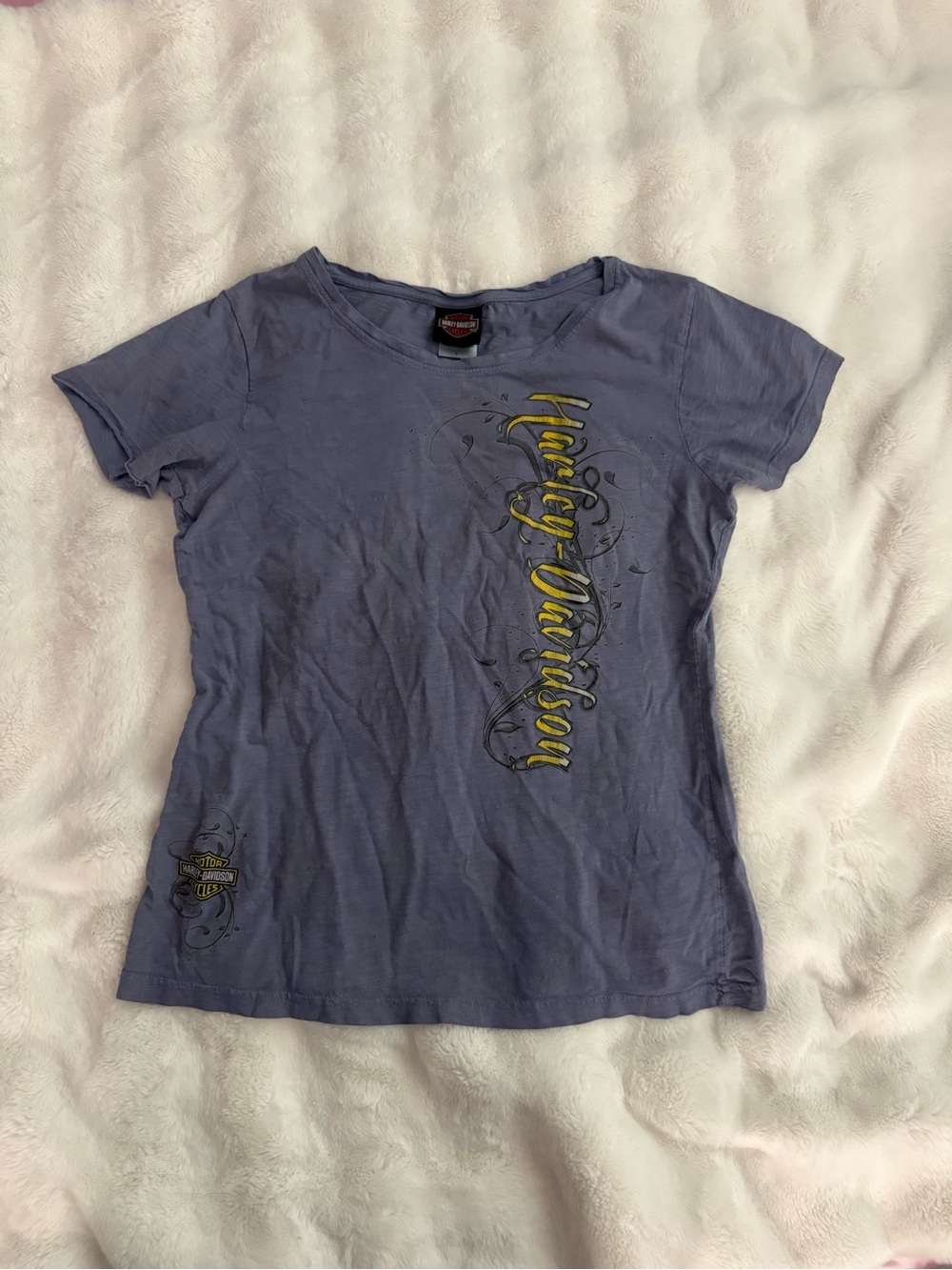 Harley-Davidson Women's Lavender Tee with Yellow Script